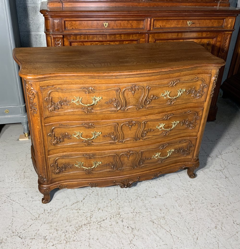 Carved Oak French Chest Of Drawers Antiques Atlas