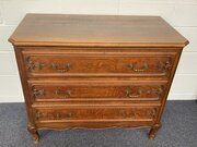 Carved Oak French Chest Of Drawers 