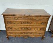 Carved Oak French Chest Of Drawers 