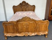 Carved Oak French King Size Bed 