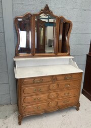 Carved Oak French Washstand 