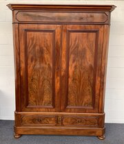 French Flamed Mahogany Armoire 