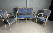 French Painted Sofa Suite & Table 