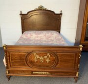 Mahogany And Brass King Size French Bed