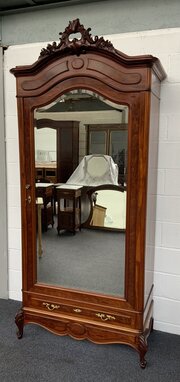 Mahogany French Single Door Armoire 