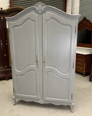 Painted French Armoire In Plummet Grey