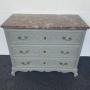 Painted French Marble Topped Chest Of Drawers 