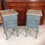 Painted pair of French bedside cabinets 