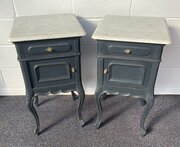 Painted Pair Of French Bedside Cabinets 