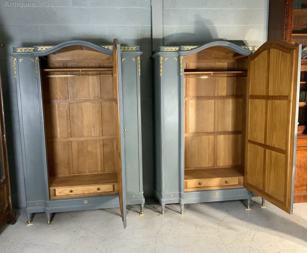 Pair Of French Painted Armoires Antiques Atlas