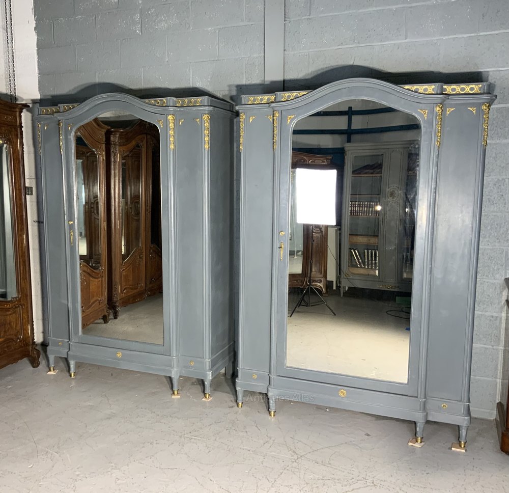 Pair Of French Painted Armoires Antiques Atlas