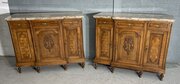 Pair Of Marble Topped French Oak Sideboards 