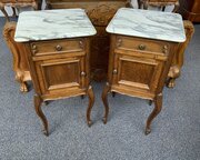 Pair Of Oak French Bedside Cabinets 