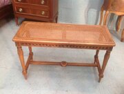 Satin Walnut Bergere French Stool