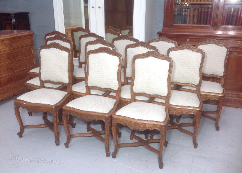 Set Of 12 French Oak Chairs Antiques Atlas