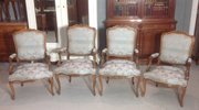 Set Of 4 Walnut French Chairs