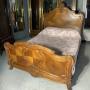 Stunning french Louis XV walnut king size bed 