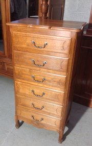 Tall Carved Oak French Chest
