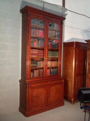 Very Tall French Bookcase In Plum Pudding Mahogany
