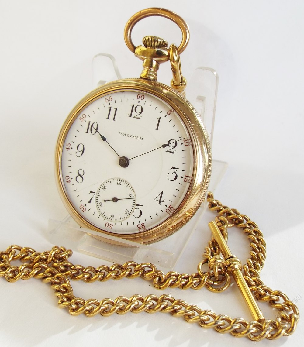 Antiques Atlas 1918 Waltham P S Bartlett Pocket Watch & Chain