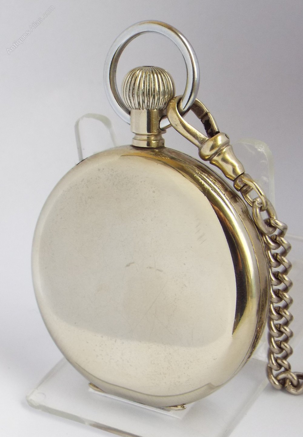 Antiques Atlas 1930s Alert Pocket Watch And Chain.