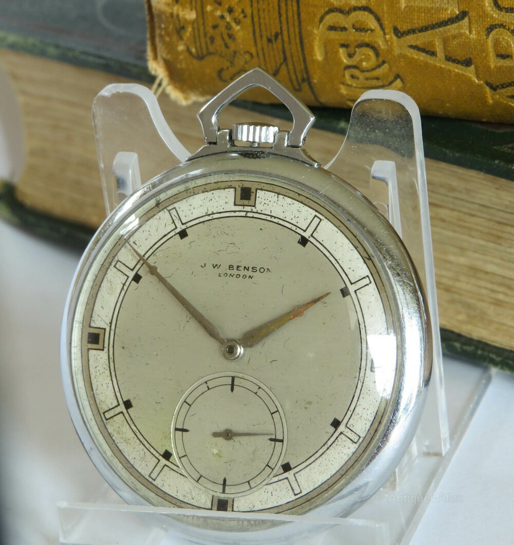 Antiques Atlas - 1930s J W Benson Pocket Watch as170a14993
