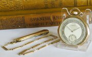 1930s Tavannes Crest Pocket Watch And Chain