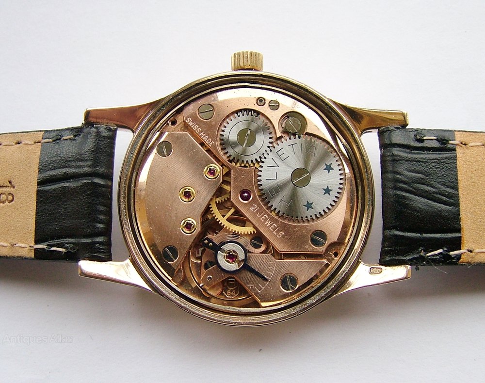 Antiques Atlas 1957 Gents 9 Carat Gold Elco Wrist Watch