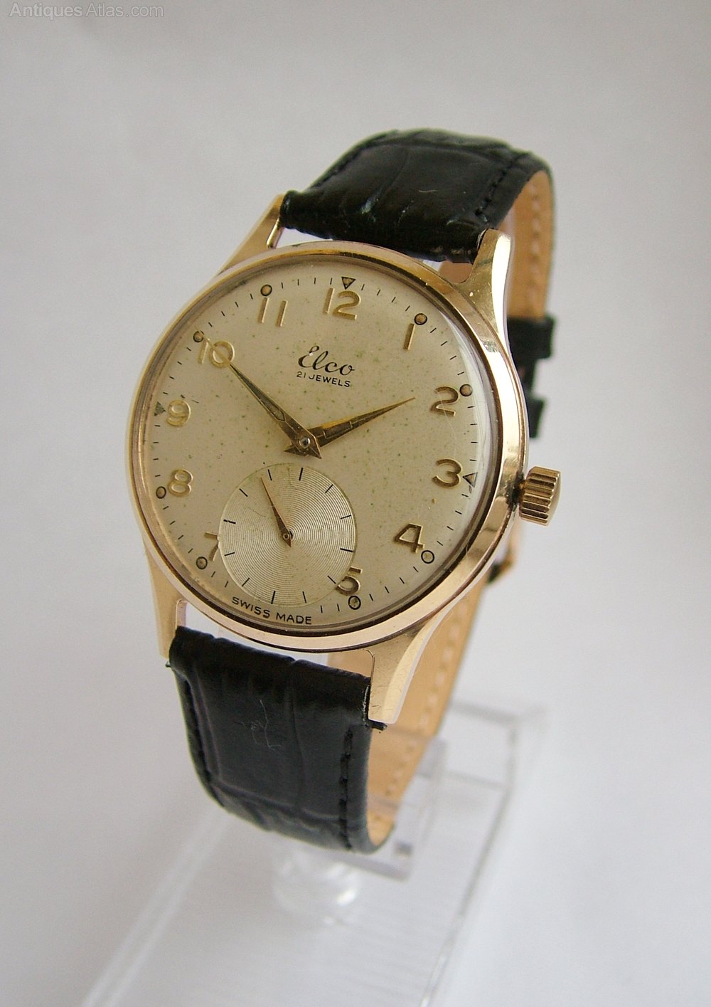 Antiques Atlas 1957 Gents 9 Carat Gold Elco Wrist Watch