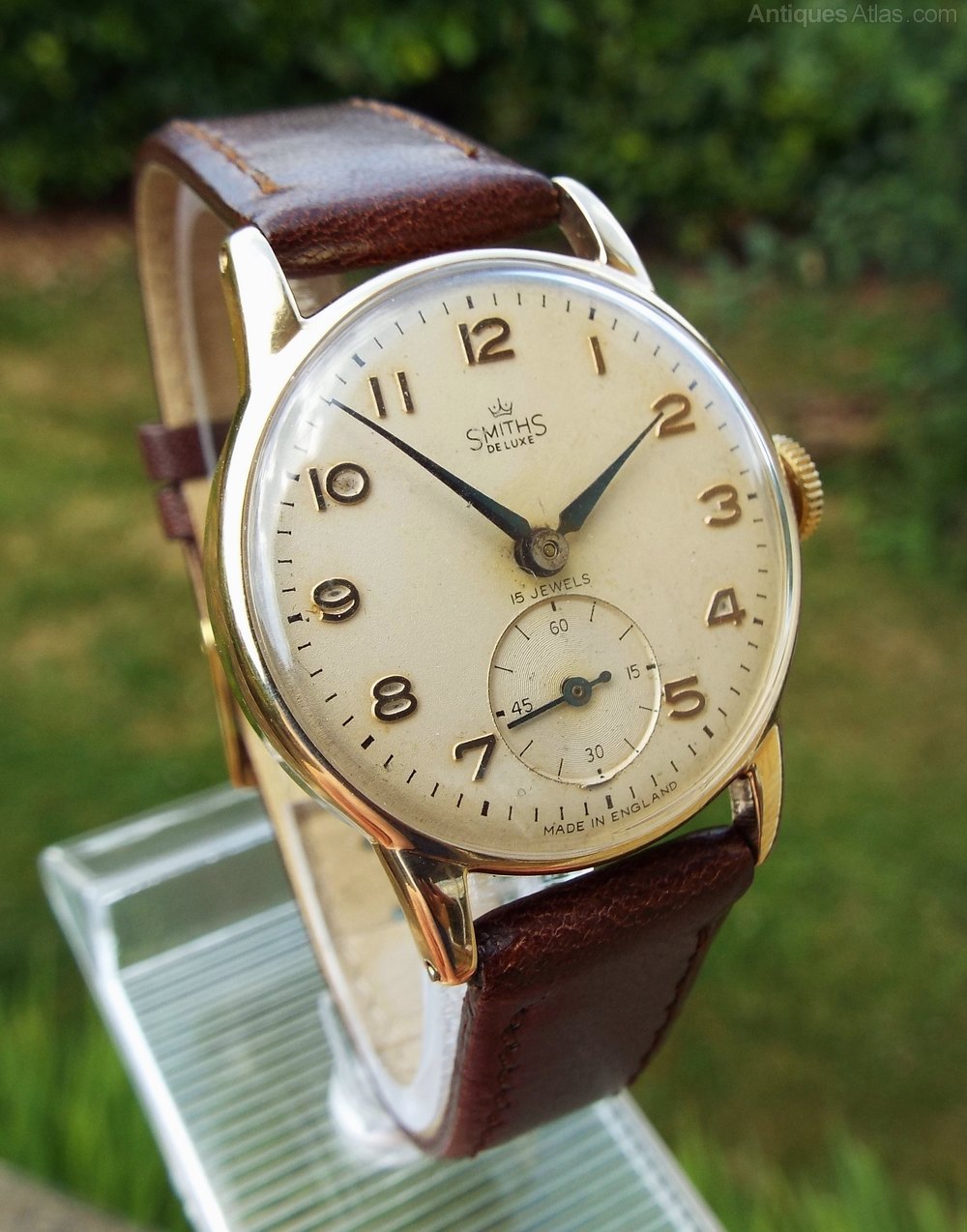 Antiques Atlas 1958 Gents Smiths De Luxe 9ct Gold Watch