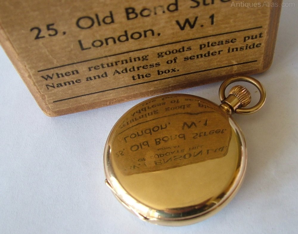 Antiques Atlas 9ct Gold JW Benson Pocket Watch, Box & Papers