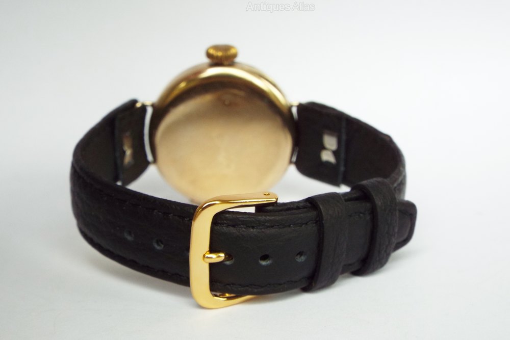 Antiques Atlas 9ct Gold Gents Wrist Watch, 1924 as170a4634