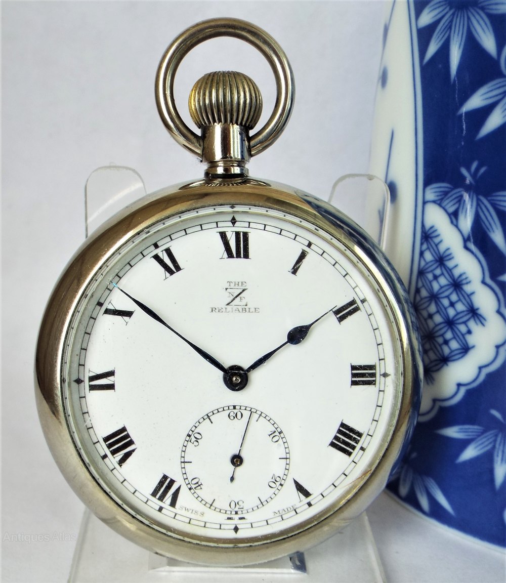 Antiques Atlas A 1920s Swiss "The Reliable" Pocket Watch.
