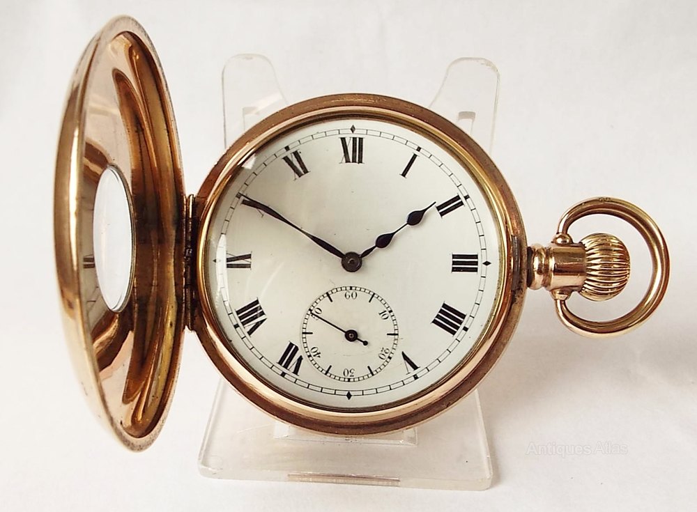 Antiques Atlas A 1920s Swiss Half Hunter Pocket Watch.