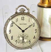 A 1924 Art Deco Waltham Pocket Watch.