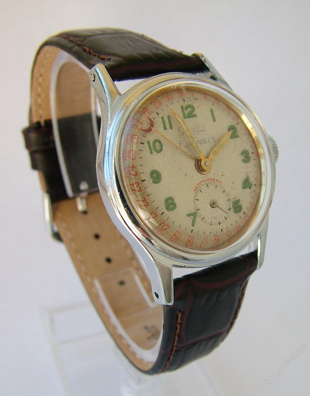 Antiques Atlas A Gents 1950s Geifer Date Pointer Wrist Watch