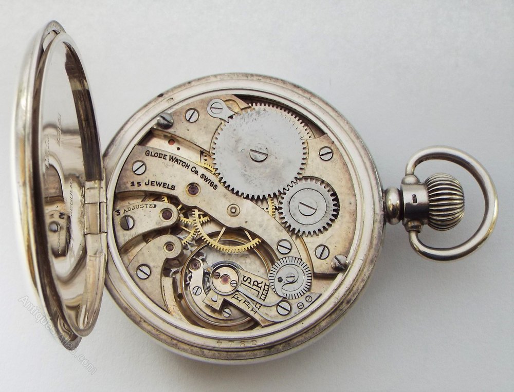 Antiques Atlas A Vintage 1950 Globe Watch Co Silver Pocket Watch