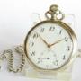 Antique 1910s Silver Pocket Watch And Chain