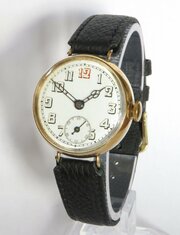 Antique 9ct Gold Trench Watch, Rotherhams, 1922