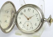 Antique Grosjean Silver Niello Hunter Pocket Watch