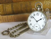 Antique Octava 8-day Pocket Watch And Chain