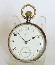 Antique Omega Gun Metal Pocket Watch, 1912