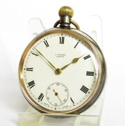Antique Omega Gun Metal Pocket Watch, Limerick