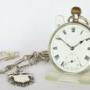 Antique Swiss silver pocket watch and chain