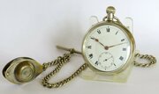 Antique Pocket Watch, Chain And Compass