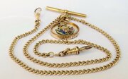Antique Rolled Gold Double Pocket Watch Chain