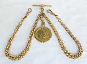 Antique Rolled Gold Double Watch Chain