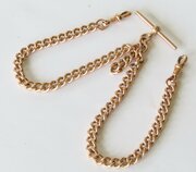 Antique Rolled Rose Gold Double Watch Chain