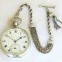 Silver Buren Grand Prix pocket watch & chain
