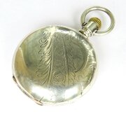 Antique Silver Elgin Wheeler Hunter Pocket Watch